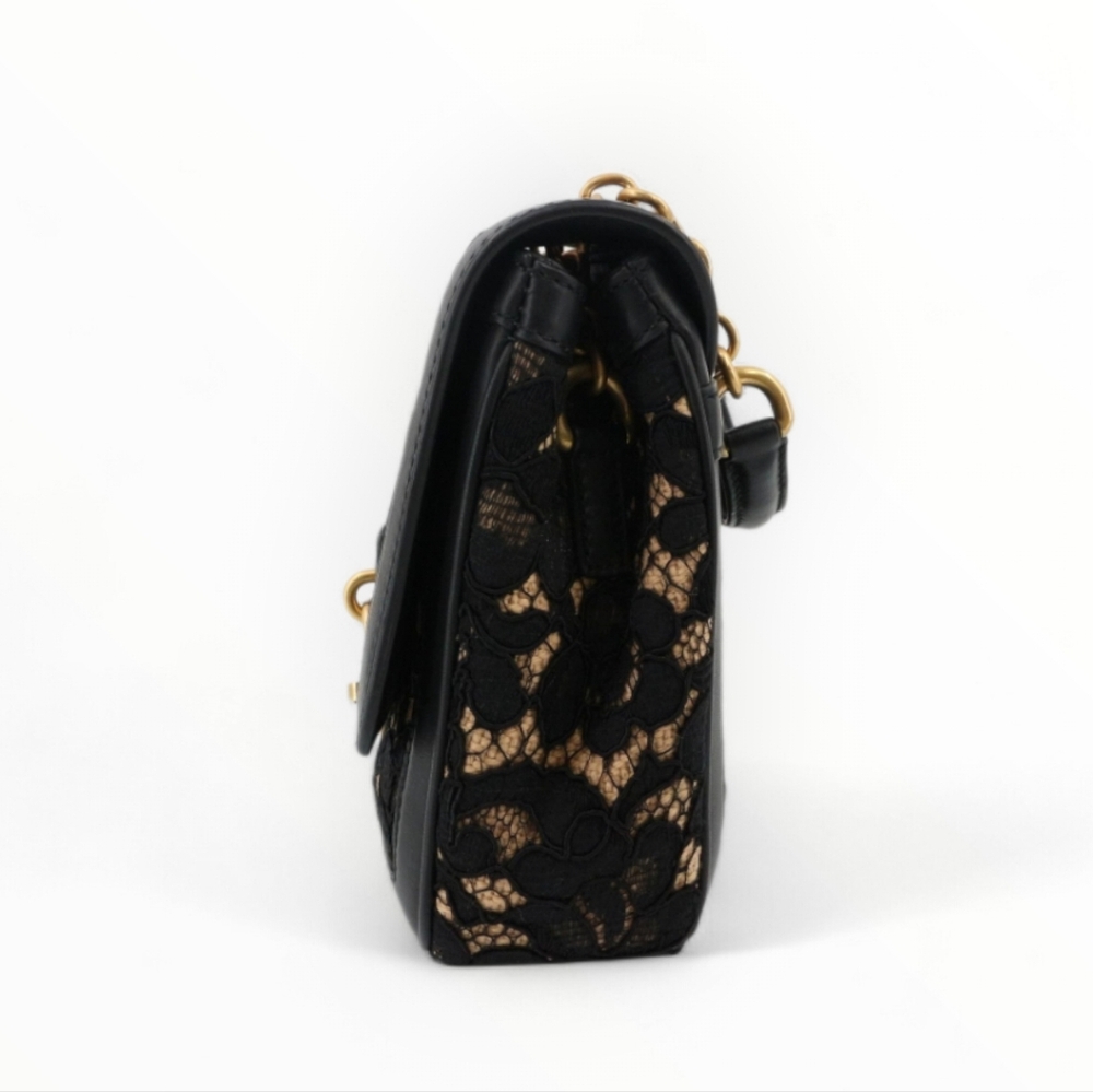 Dolce & Gabbana Black Lace & Beige Crossbody Bag with Gold Hardware authentic - Picture 5 of 13